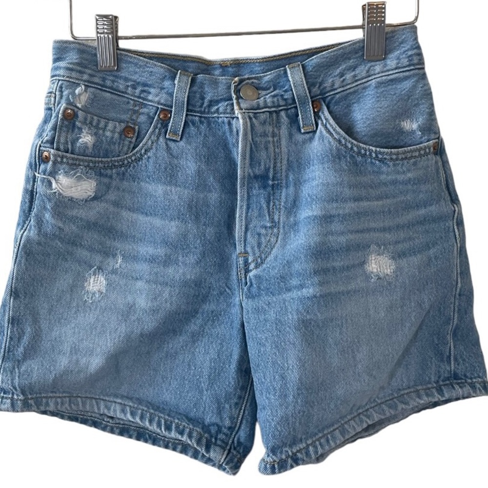 💛💛 4/$25 Levi’s Big E 501 High Rise Factory Distressed Denim Jeans/ W24